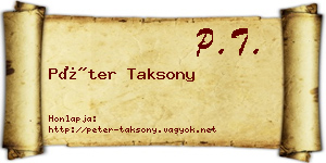 Péter Taksony névjegykártya