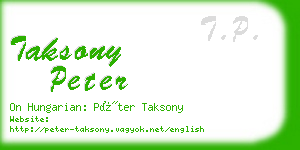 taksony peter business card